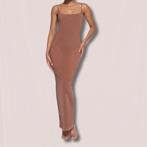 SKIMS Sleek Tan Maxi Dress
